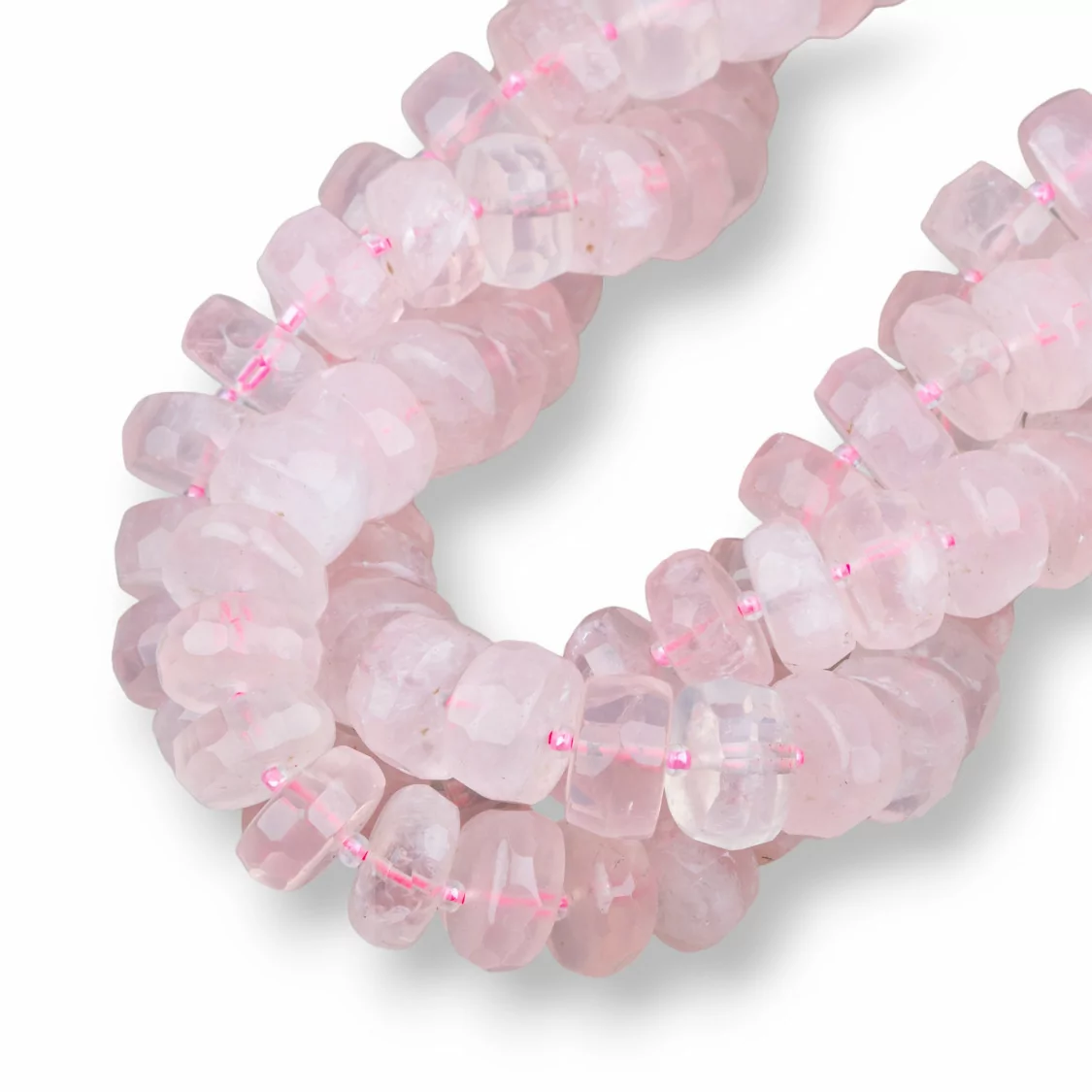 Quarzo Rosa Rondelle Irregolare Sfaccettato 14-16mm-QUARZO ROSA | Worldofjewel.com