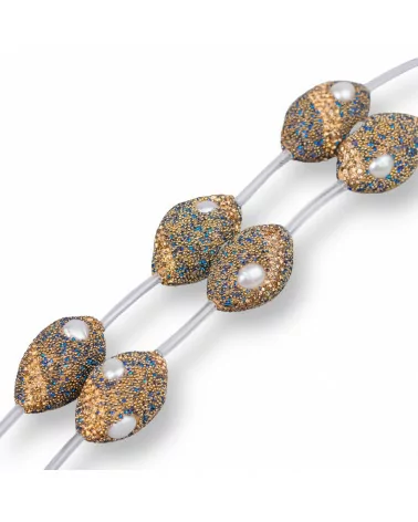 Perline a Filo Di Marcasite Strass Componente Barilotto Con Perle Di Fiume 17x26mm 8pz MOD4-PERLINE CON MARCASITE STRASS | Worldofjewel.com