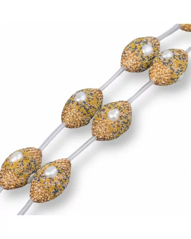 Perline a Filo Di Marcasite Strass Componente Barilotto Con Perle Di Fiume 17x26mm 8pz MOD9-PERLINE CON MARCASITE STRASS | Worldofjewel.com