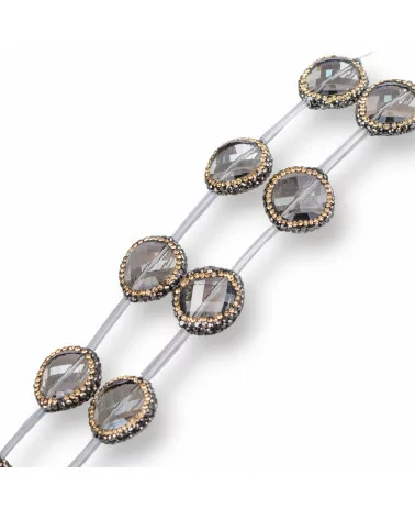 Perline a Filo Di Marcasite Strass con Cristalli Tondo Piatto Sfaccettato 18mm 10pz Fume' AB-PERLINE CON MARCASITE STRASS | Worldofjewel.com