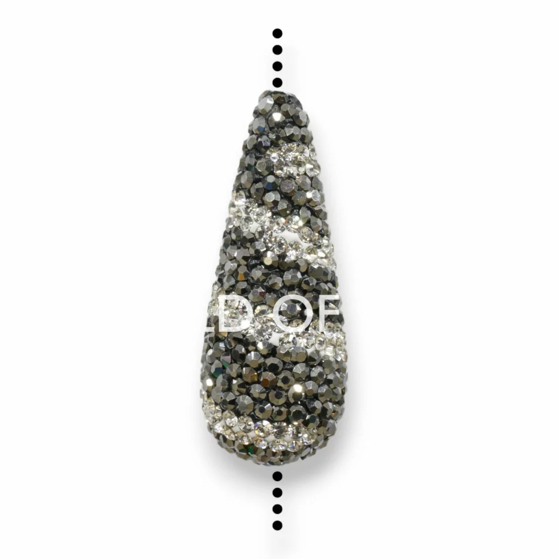 Perline a Filo Di Marcasite Strass Gocce 14x35mm 6pz Nero+Bianco-PERLINE CON MARCASITE STRASS | Worldofjewel.com