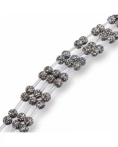 Perline a Filo Di Marcasite Strass Pallina Tonda 10mm 18pz Nero-PERLINE CON MARCASITE STRASS | Worldofjewel.com