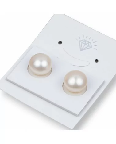 Perle Di Fiume Bottoni Cabochon 1 Foro (AAA) 11,0-11,5mm 1 Paia Bianco-1 FORO BOTTONI | Worldofjewel.com