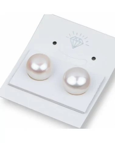 Perle di Fiume Bottoni Cabochon 1 Foro (AAA) 13,5-14,0mm 1 Paia Bianco-1 FORO BOTTONI | Worldofjewel.com