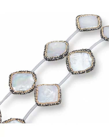 Perline a Filo Di Marcasite Strass Perle Di Fiume Barocche Rombo 25mm 8pz-PERLINE CON MARCASITE STRASS | Worldofjewel.com