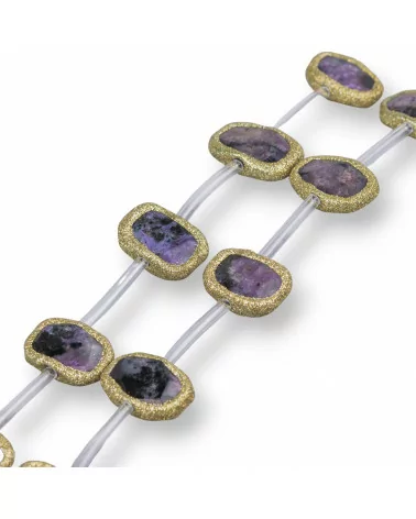 Perline A Filo Glitterate Di Sugilite Irregolare Piatto 15-22mm 10pz-PERLINE GLITTERATE | Worldofjewel.com