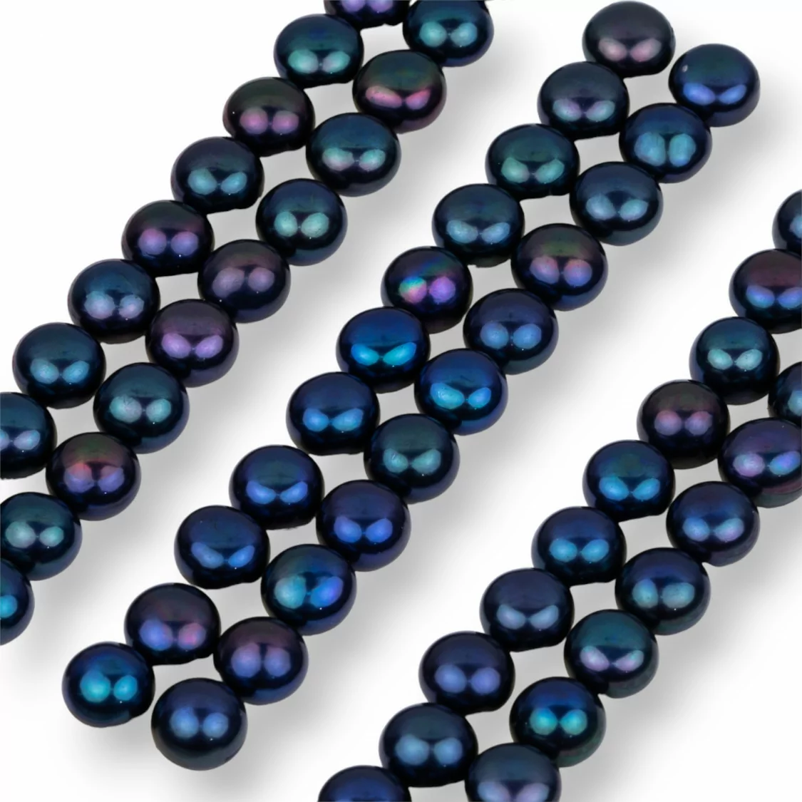 Perle di Fiume Bottoni Cabochon 1 Foro 7,5-8,0mm 33 Paia Blu-1 FORO BOTTONI | Worldofjewel.com