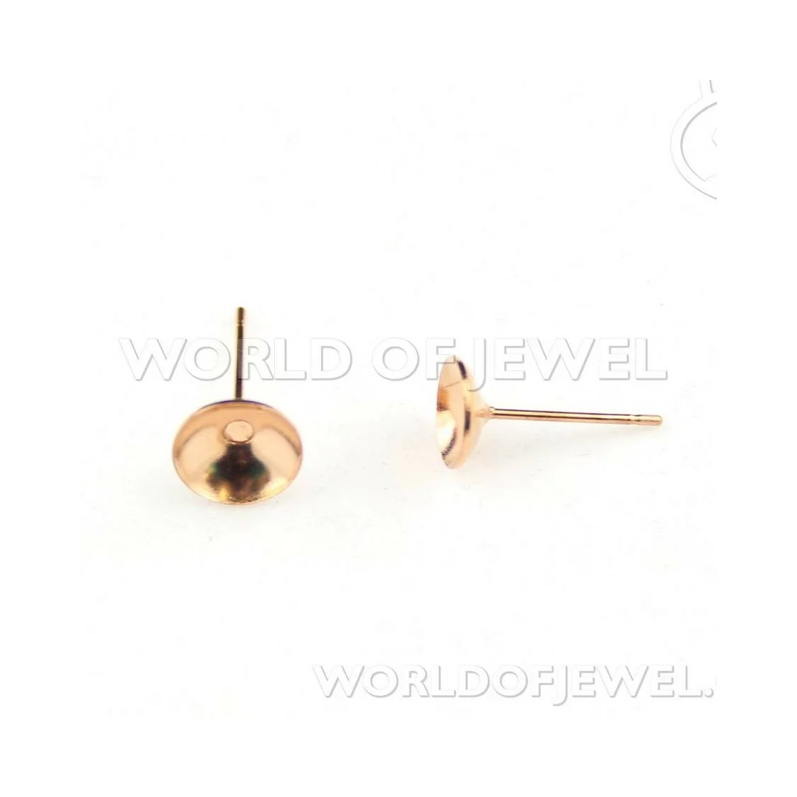 Base Per Orecchini Di Ottone Perno 8mm 185 Paia Ramato-BASI DI OTTONE E BRONZO | Worldofjewel.com