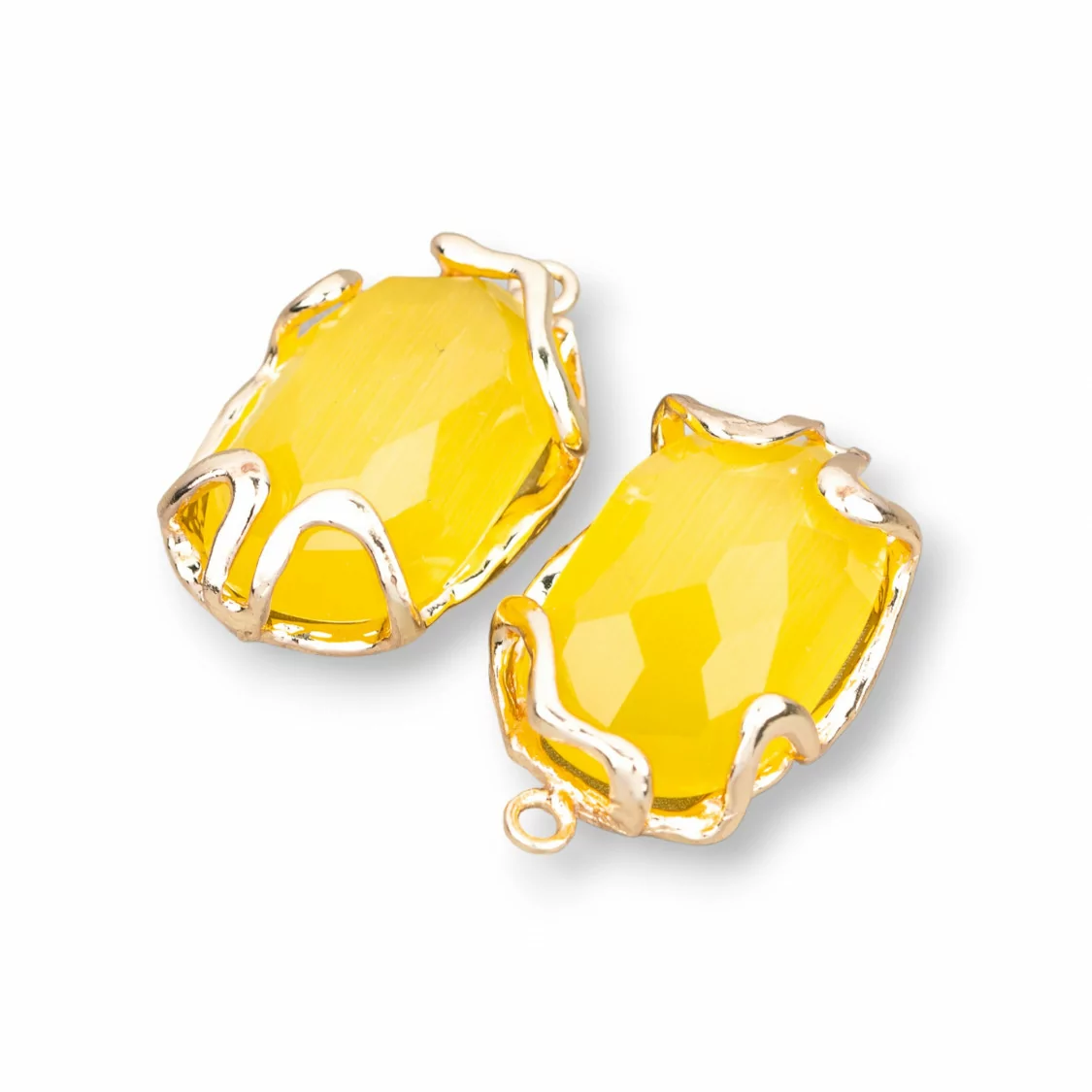 Connettore Componente Di Bronzo Con Occhio Di Gatto 16x26mm 6pz Giallo- STELLA DEL MATTINO | Worldofjewel.com