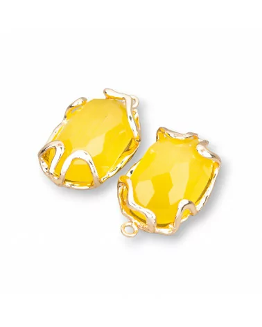 Connettore Componente Di Bronzo Con Occhio Di Gatto 16x26mm 6pz Giallo- STELLA DEL MATTINO | Worldofjewel.com