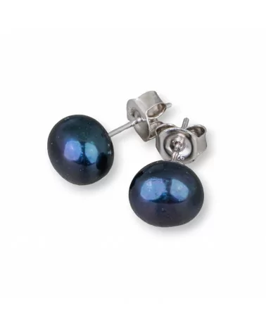 Orecchini Di Argento 925 E Perle Di Fiume 8,0-8,5mm 6 Paia Peacock-PERNO PERLE DI FIUME | Worldofjewel.com