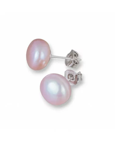 Orecchini Di Argento 925 E Perle Di Fiume 9,0-9,5mm 1 Paio Lilla-PERNO PERLE DI FIUME | Worldofjewel.com