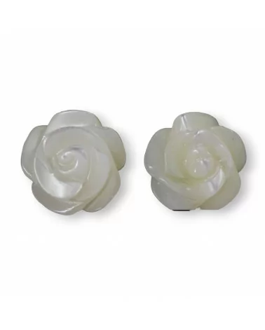 Componente Roselline 1 Foro Di Madreperla Bianca 10mm 10pz-COMPONENTI DI PIETRE DURE | Worldofjewel.com