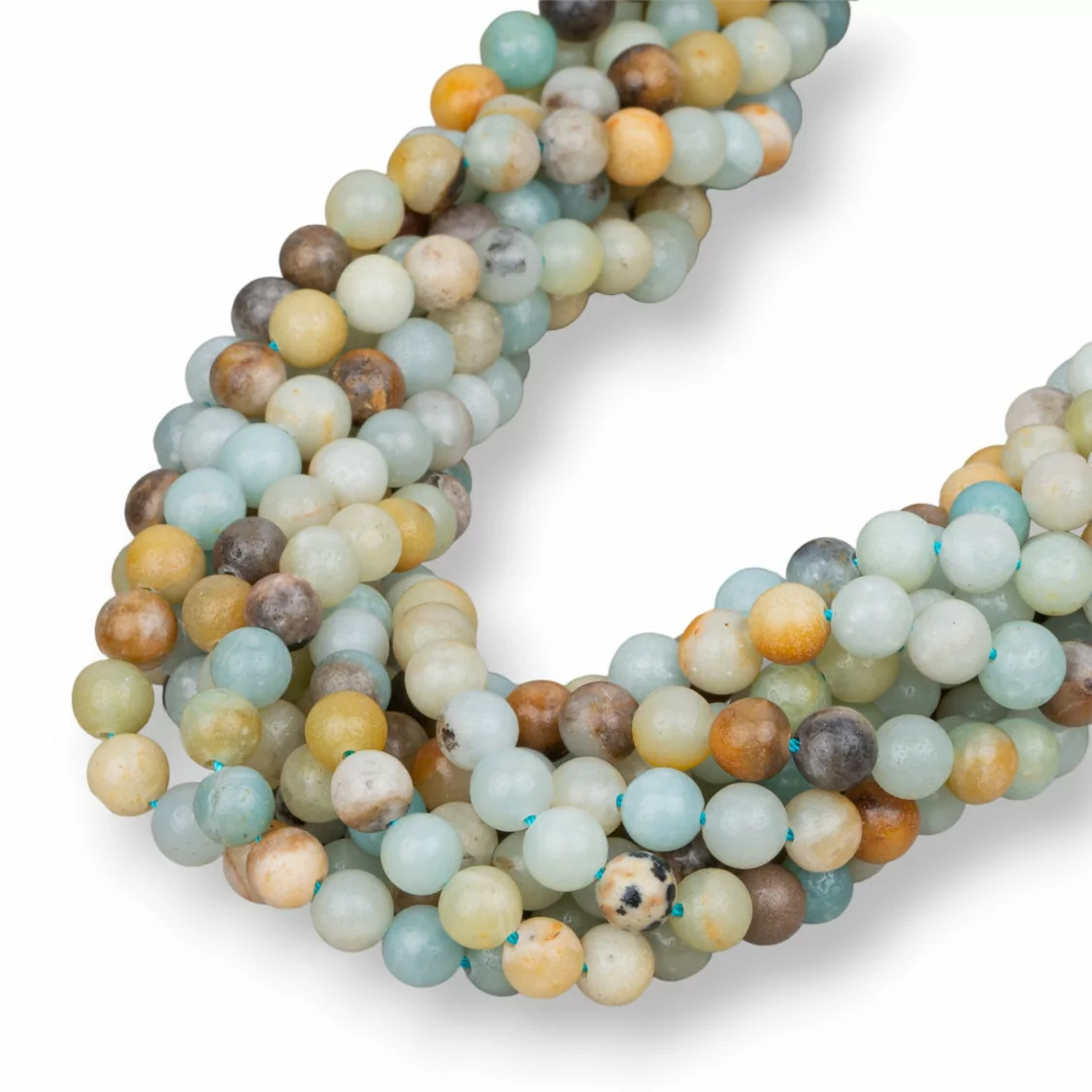 Amazzonite Multicolor Tondo Liscio 6mm-AMAZONITE MULTICOLOR | Worldofjewel.com