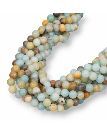 Amazzonite Multicolor Tondo Liscio 6mm-AMAZONITE MULTICOLOR | Worldofjewel.com