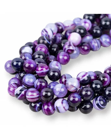 Agata Viola Striata Tondo Liscio 12mm-AGATA VIOLA | Worldofjewel.com