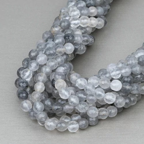 Quarzo Grigio Perlina Tonda Sfaccettata 6mm-QUARZO GRIGIO | Worldofjewel.com