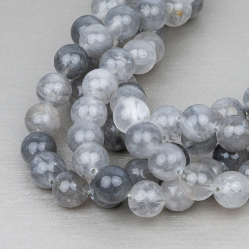 Smooth Round Gray Quartz 14mm