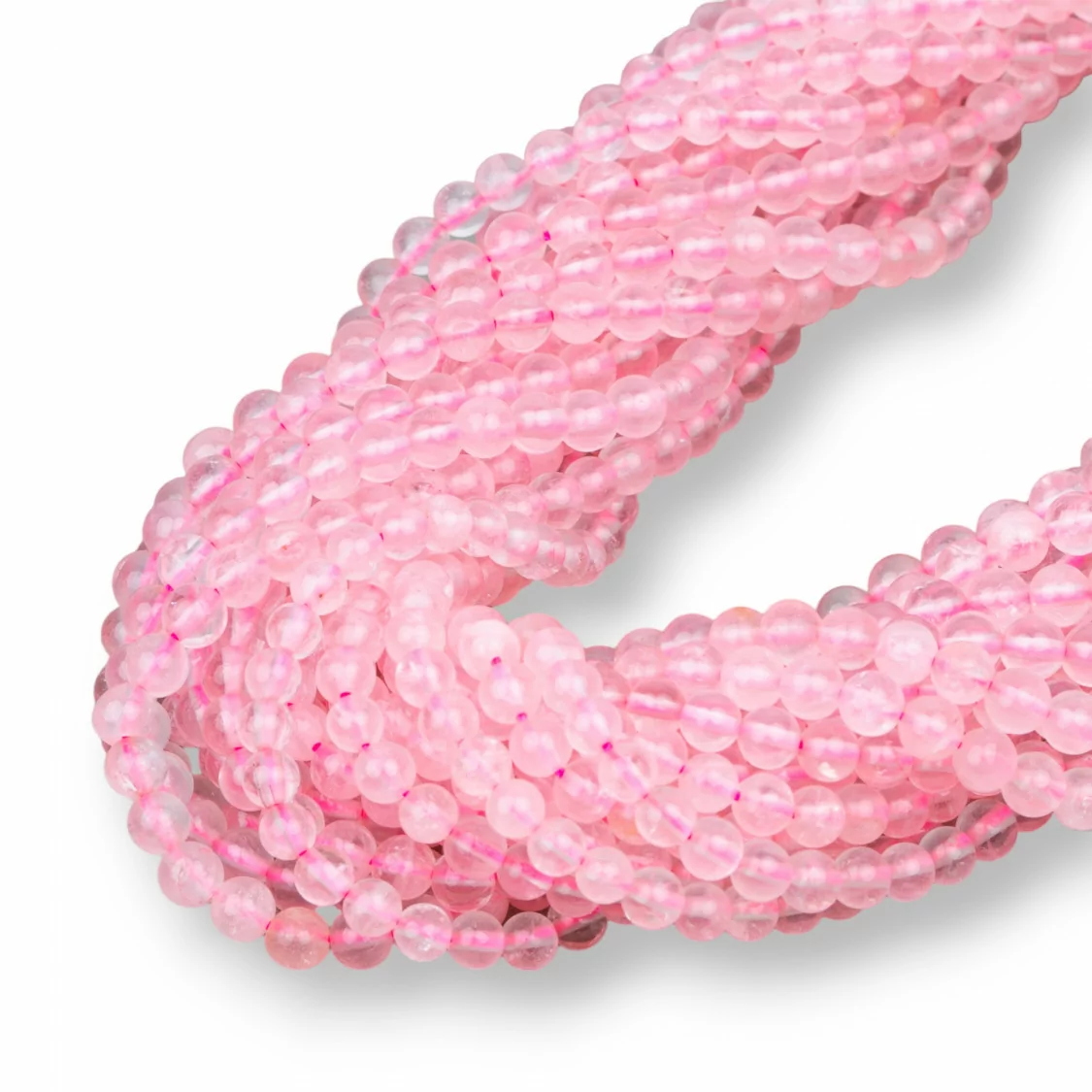 Quarzo Rosa Tondo Liscio 4mm Trasparente-QUARZO ROSA | Worldofjewel.com