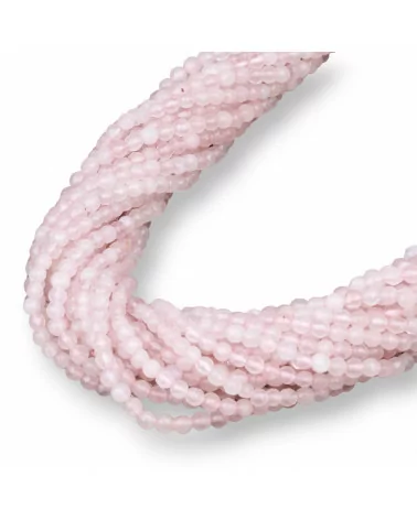 Quarzo Rosa Perlina Tonda Sfaccettata 3mm Milk-QUARZO ROSA | Worldofjewel.com