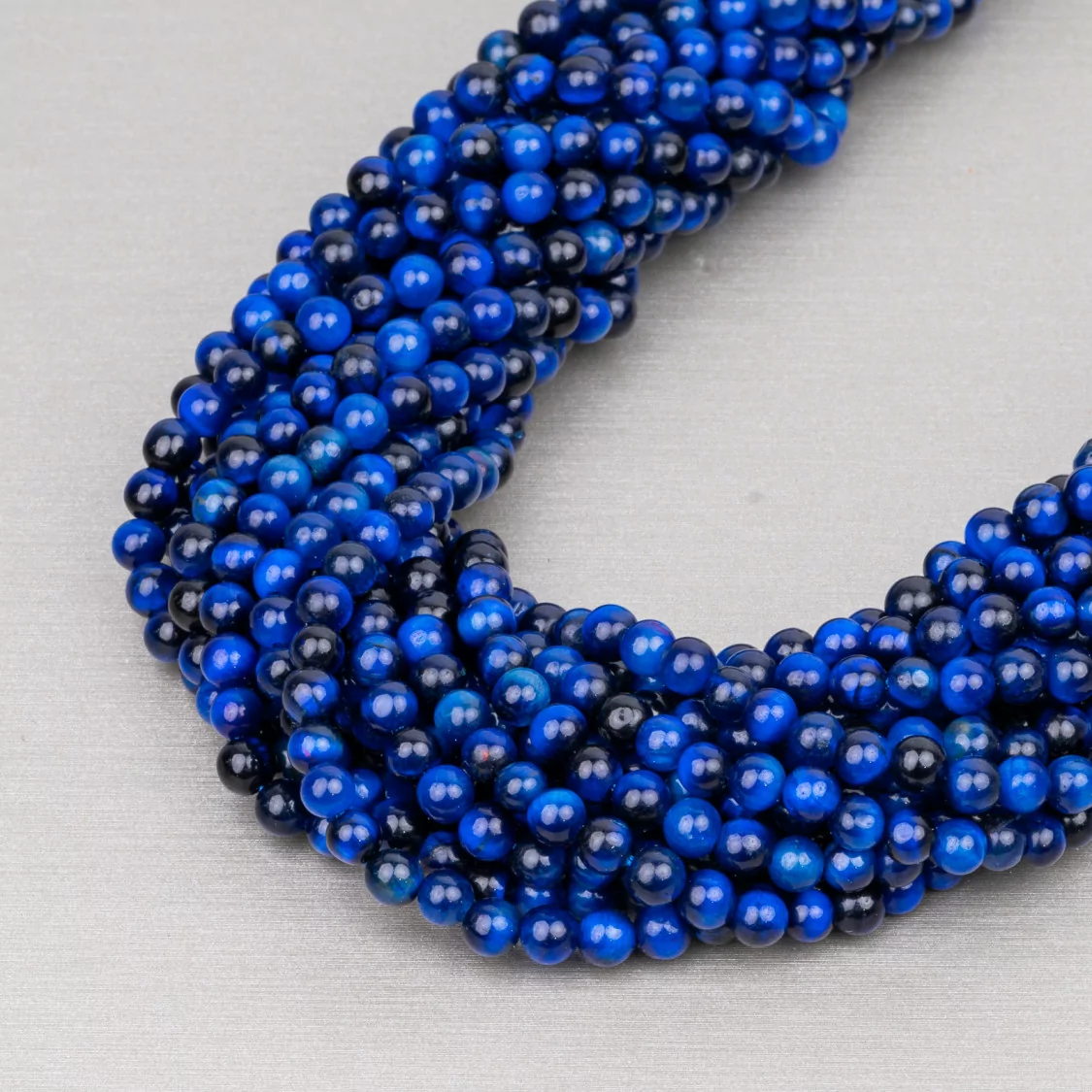 Occhio di Tigre Blu Lapis Tondo Liscio 4mm-OCCHIO DI TIGRE BLU | Worldofjewel.com