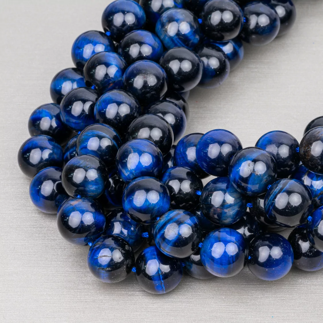 Occhio di Tigre Blu Lapis Tondo Liscio 10mm-OCCHIO DI TIGRE BLU | Worldofjewel.com