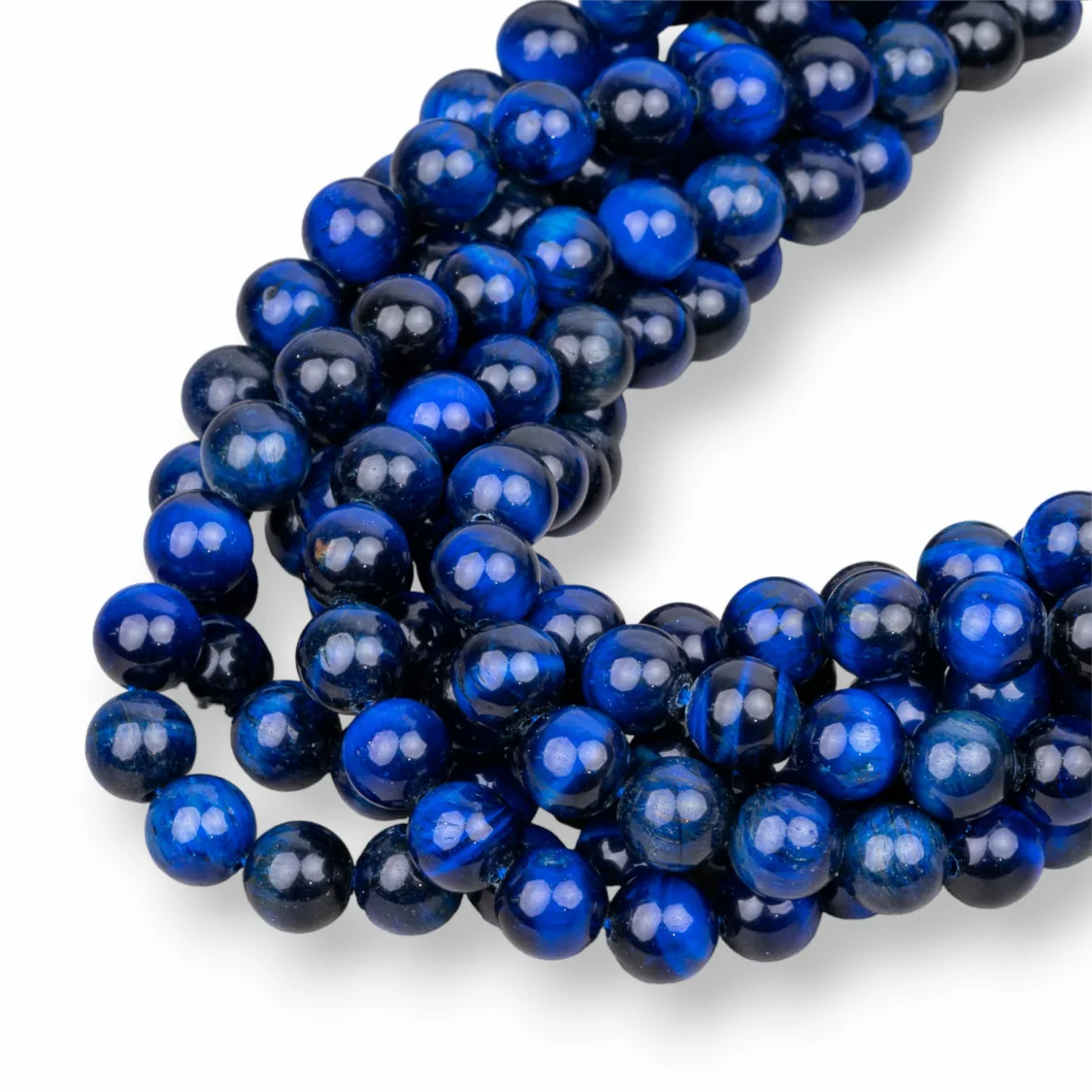 Occhio di Tigre Blu Lapis Tondo Liscio 8mm-OCCHIO DI TIGRE BLU | Worldofjewel.com