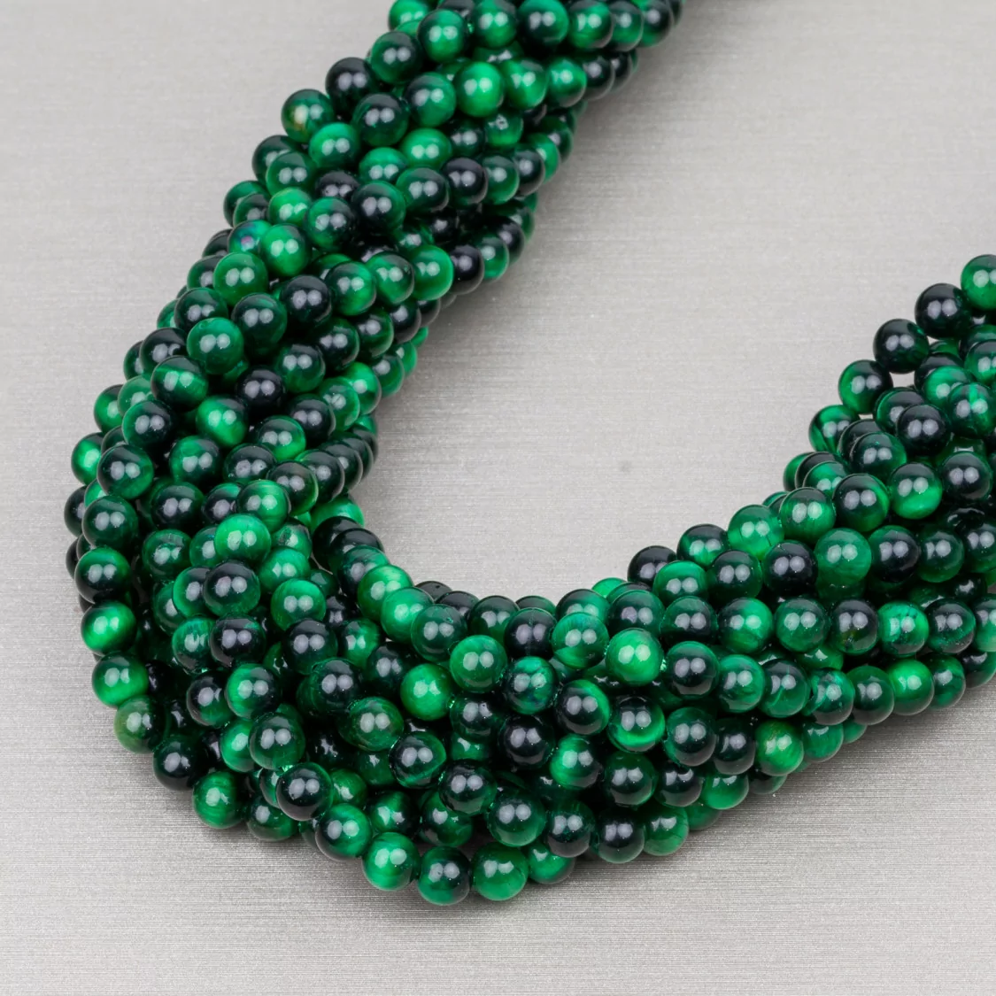 Occhio Di Tigre Verde Smeraldo Tondo Liscio 4mm-OCCHIO DI TIGRE SMERALDO | Worldofjewel.com