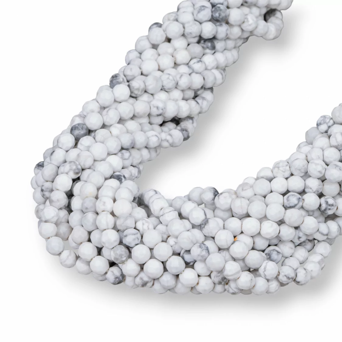 Aulite Bianco Perlina Tonda Sfaccettata 4mm-AULITE BIANCO | Worldofjewel.com