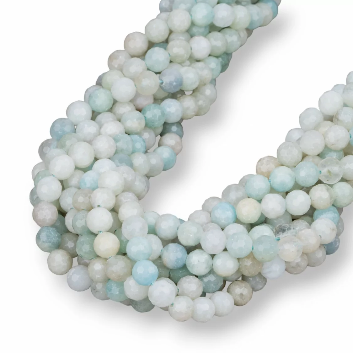 Acquamarina Milk Mix Perlina Tonda Sfaccettata 6mm-ACQUAMARINA PRIMA SCELTA | Worldofjewel.com