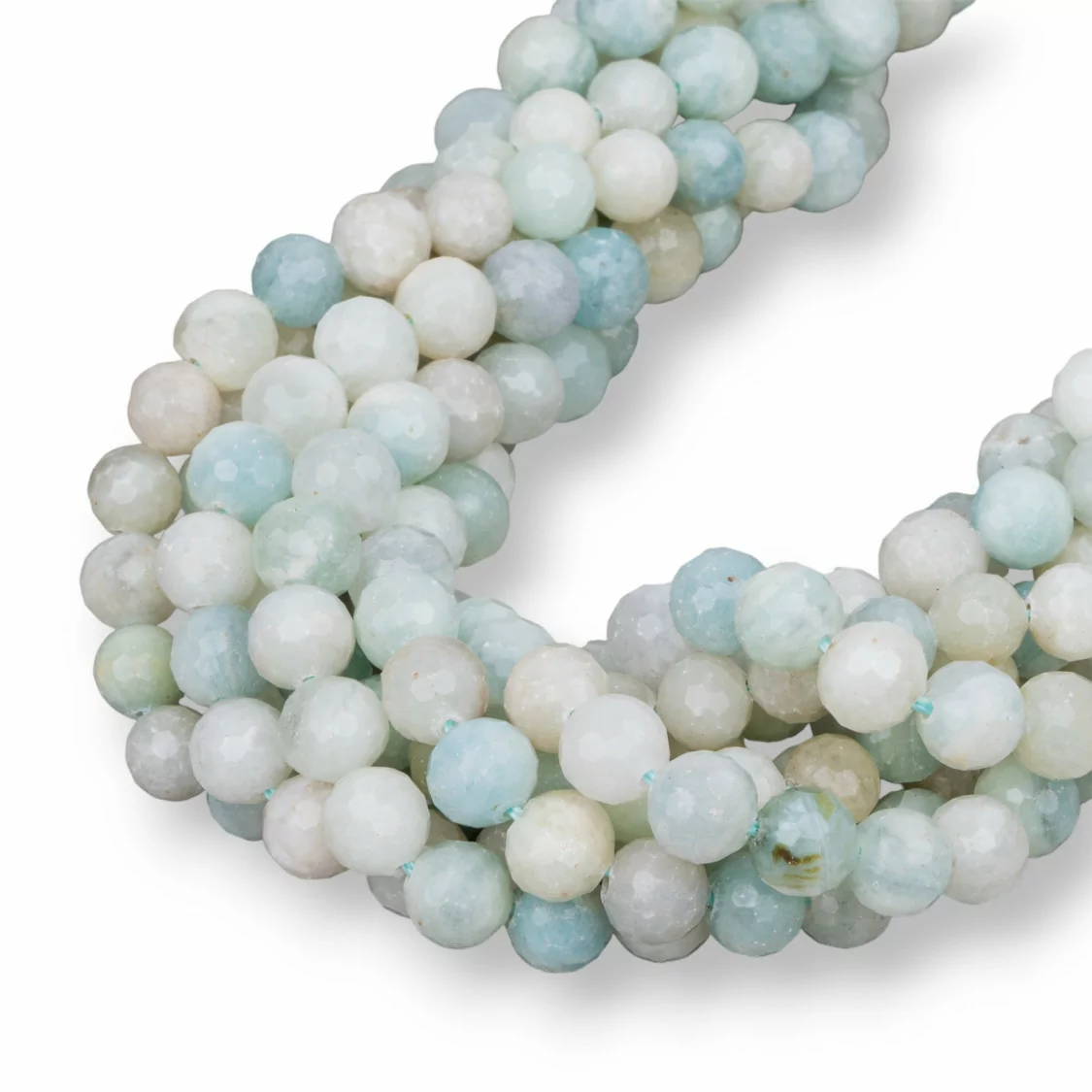 Acquamarina Milk Mix Perlina Tonda Sfaccettata 8mm-ACQUAMARINA PRIMA SCELTA | Worldofjewel.com