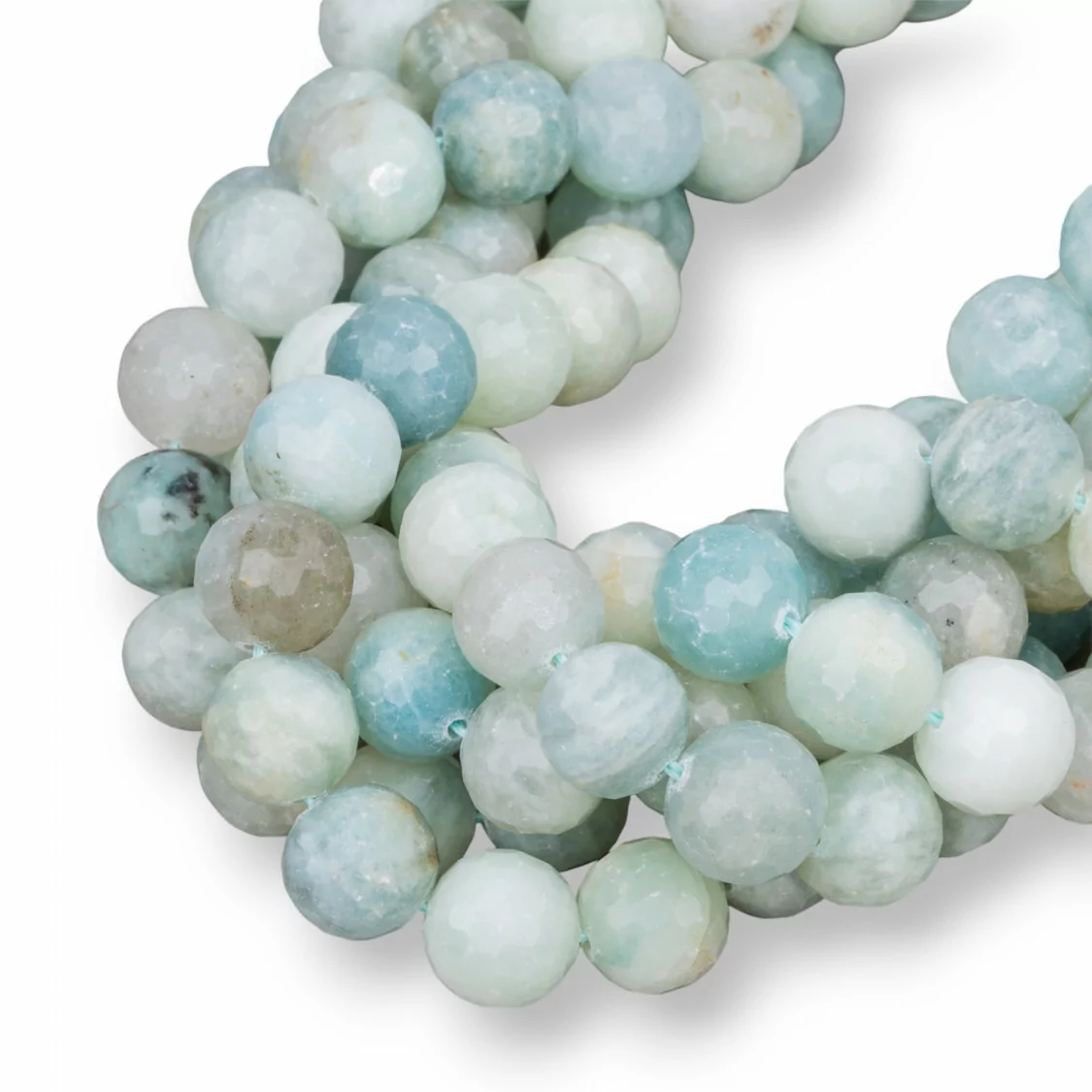 Acquamarina Milk Mix Perlina Tonda Sfaccettata 10mm-ACQUAMARINA PRIMA SCELTA | Worldofjewel.com