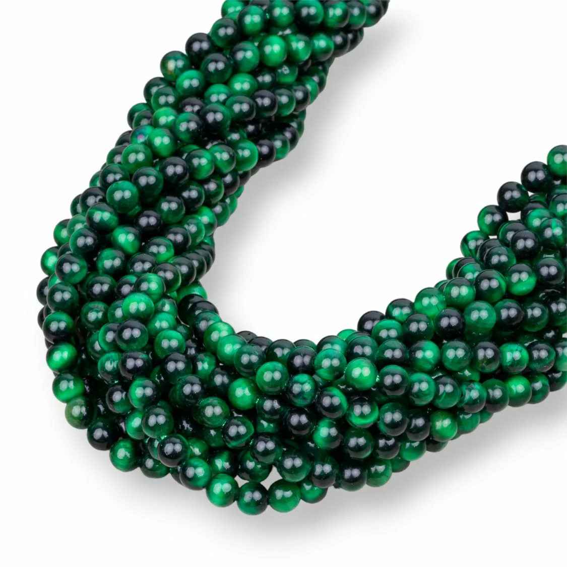 Occhio Di Tigre Verde Smeraldo Tondo Liscio 4mm-OCCHIO DI TIGRE SMERALDO | Worldofjewel.com