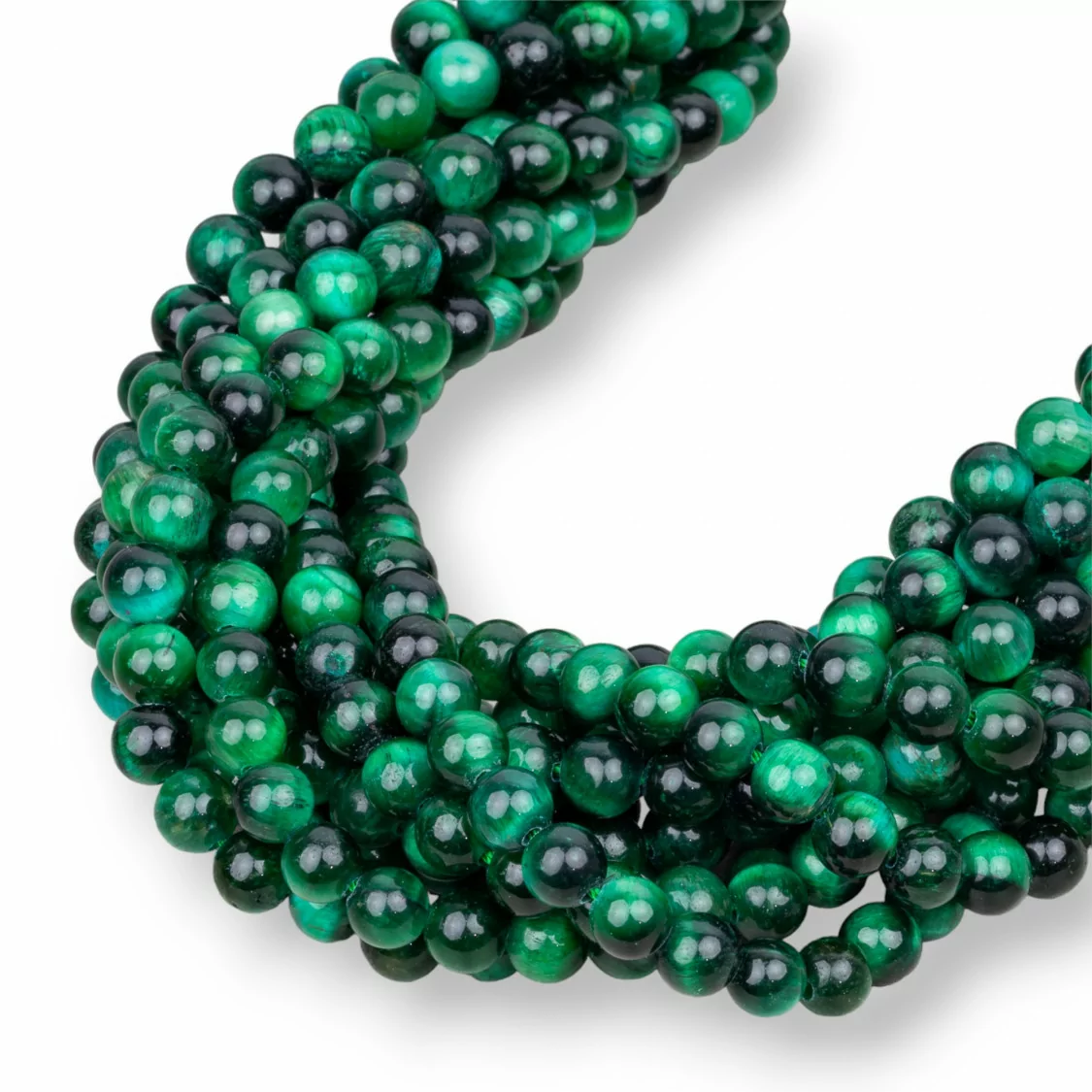 Occhio Di Tigre Verde Smeraldo Tondo Liscio 6mm-OCCHIO DI TIGRE SMERALDO | Worldofjewel.com