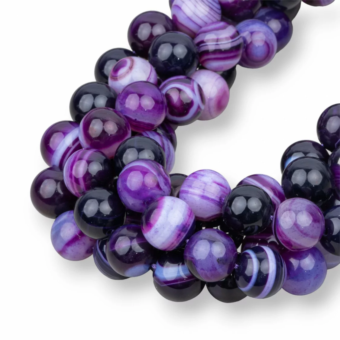 Agata Viola Striata Tondo Liscio 18mm Intenso-AGATA VIOLA | Worldofjewel.com