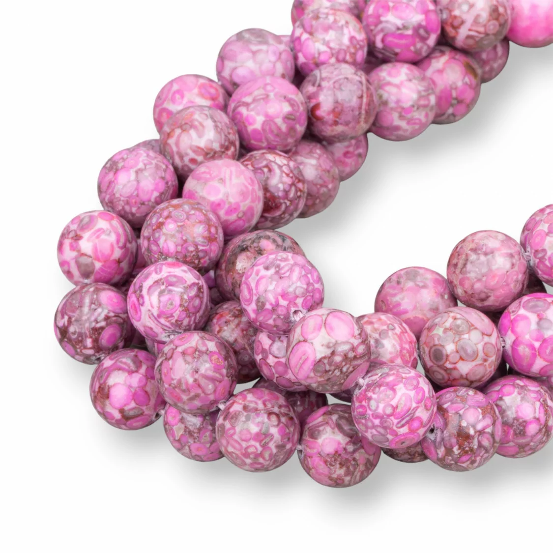 Agata Oceanica Rosa Tondo Liscio 12mm-AGATA OCEANICA | Worldofjewel.com