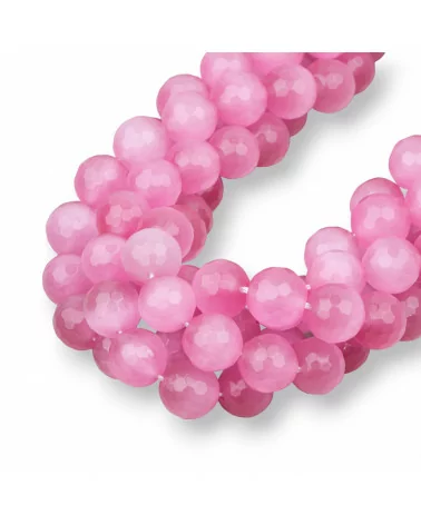 Occhio Di Gatto Rosa Perlina Tonda Sfaccettata 16mm-ROSA | Worldofjewel.com