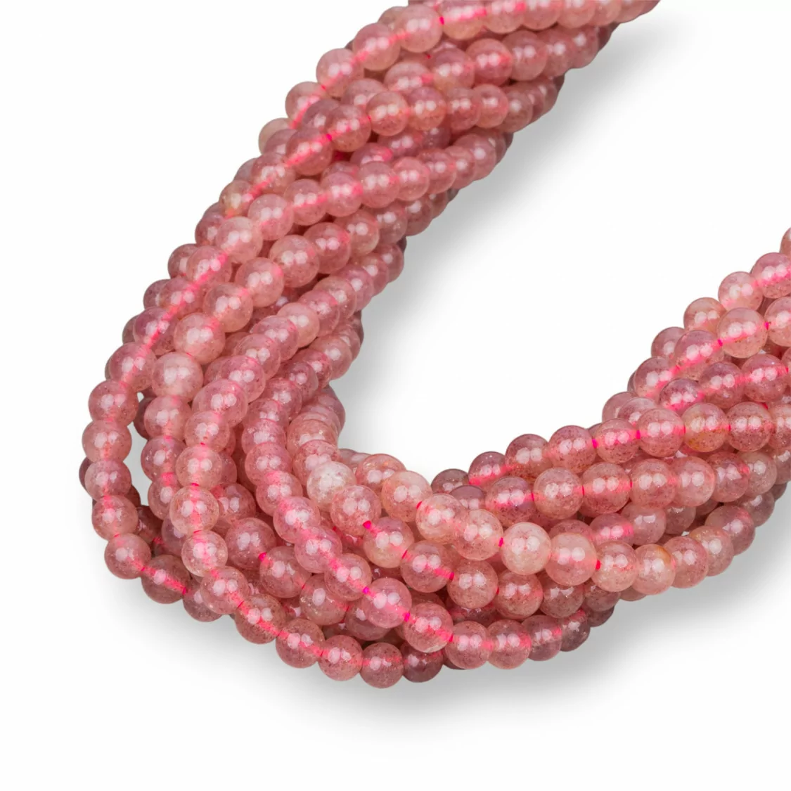 Strawberry Quartz - Quarzo Fragola Chiaro Tondo Liscio 5mm-QUARZO FRAGOLA | Worldofjewel.com