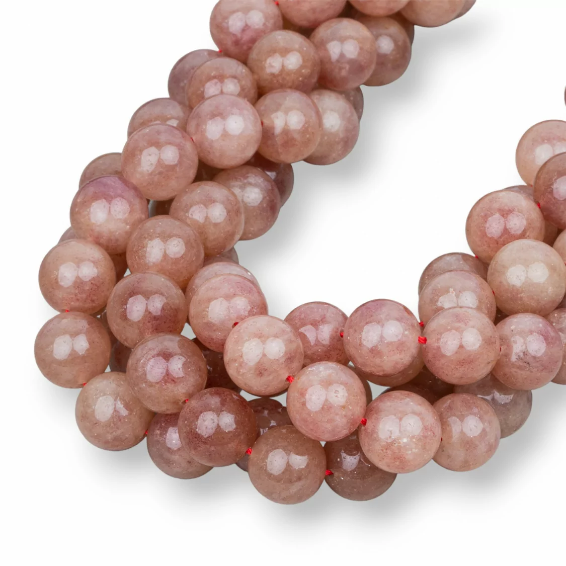 Strawberry Quartz - Quarzo Fragola Chiaro Tondo Liscio 10mm-QUARZO FRAGOLA | Worldofjewel.com