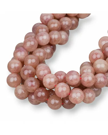 Strawberry Quartz - Quarzo Fragola Chiaro Tondo Liscio 12mm-QUARZO FRAGOLA | Worldofjewel.com