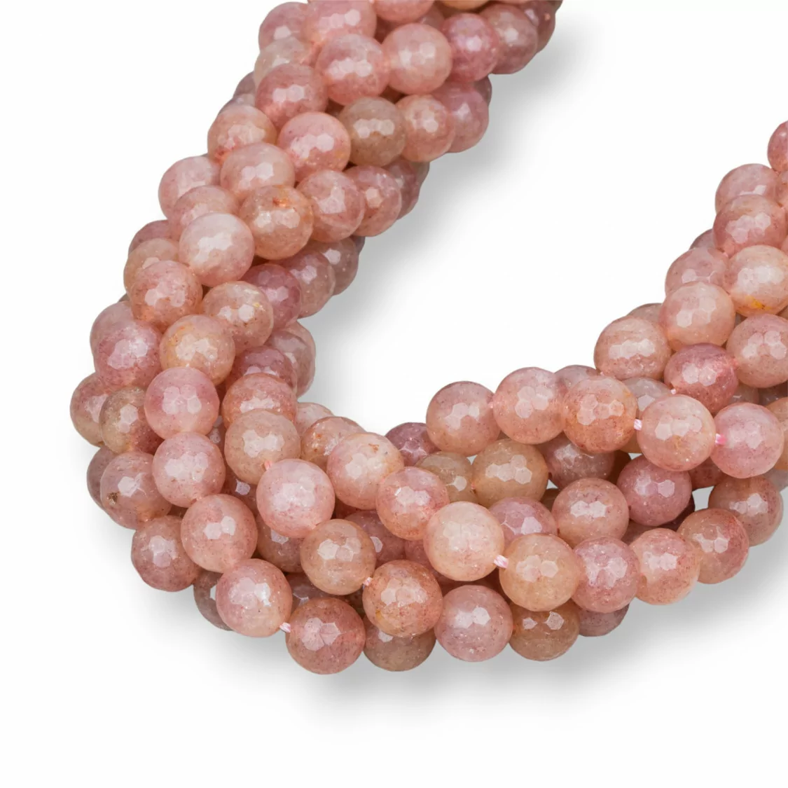 Strawberry Quartz - Quarzo Fragola Chiaro Perlina Tonda Sfaccettata 8mm-QUARZO FRAGOLA | Worldofjewel.com