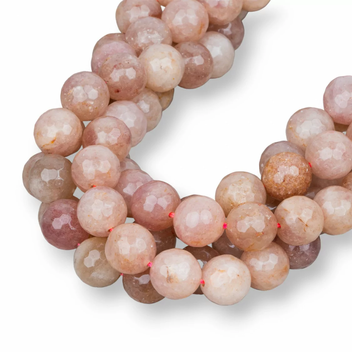 Strawberry Quartz - Quarzo Fragola Chiaro Perlina Tonda Sfaccettata 12mm-QUARZO FRAGOLA | Worldofjewel.com