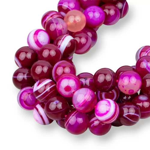 Agata Fucsia Striata Tondo Liscio 18mm-AGATA FUCSIA | Worldofjewel.com