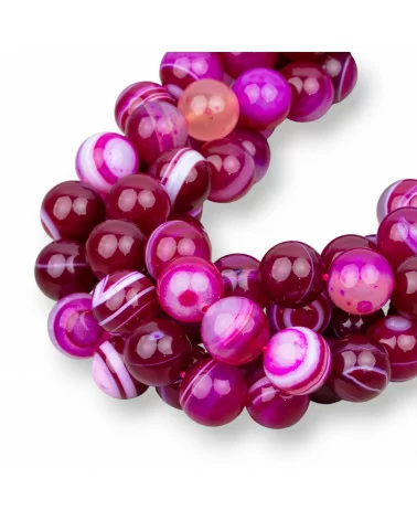 Agata Fucsia Striata Tondo Liscio 18mm-AGATA FUCSIA | Worldofjewel.com