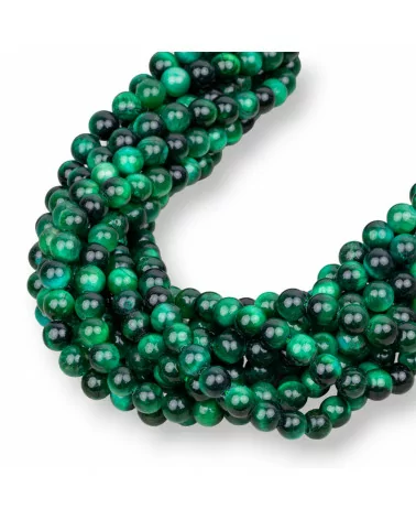 Occhio Di Tigre Verde Smeraldo Tondo Liscio 8mm-OCCHIO DI TIGRE SMERALDO | Worldofjewel.com