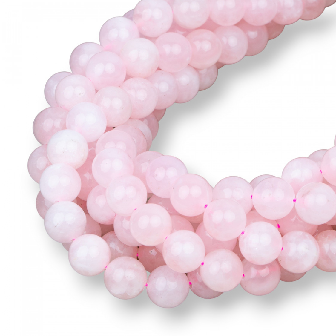 Pulsera Cuarzo rosa perlas redondas 10mm
