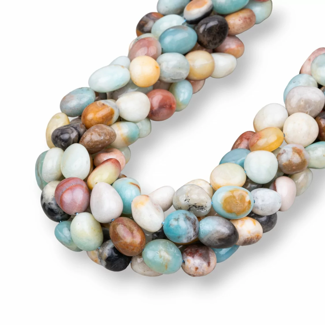 Amazzonite Multicolor Sasso Burattato 10x12mm-AMAZONITE MULTICOLOR | Worldofjewel.com