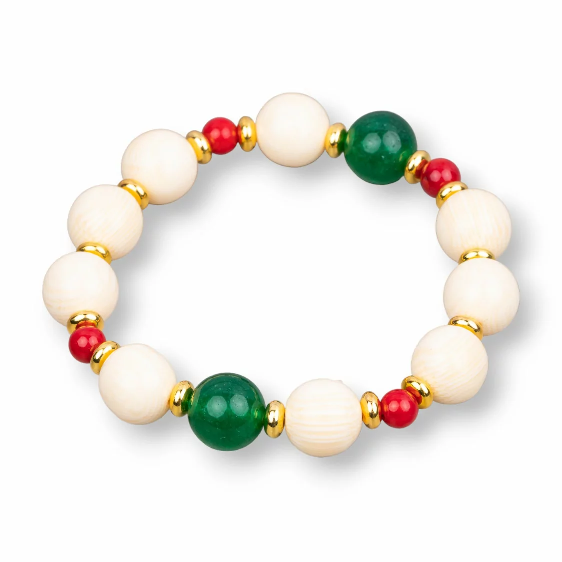 Bracciali Elasticizzato Di Pietre Dure Resina E Ottone Giada Verde Smeraldo-BRACCIALI DI PIETRE DURE | Worldofjewel.com