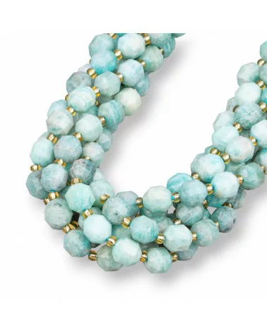 Amazzonite Ball Taglio Cilindrico Sfaccettato 7x8mm Chiaro-AMAZONITE CLASSICA | Worldofjewel.com