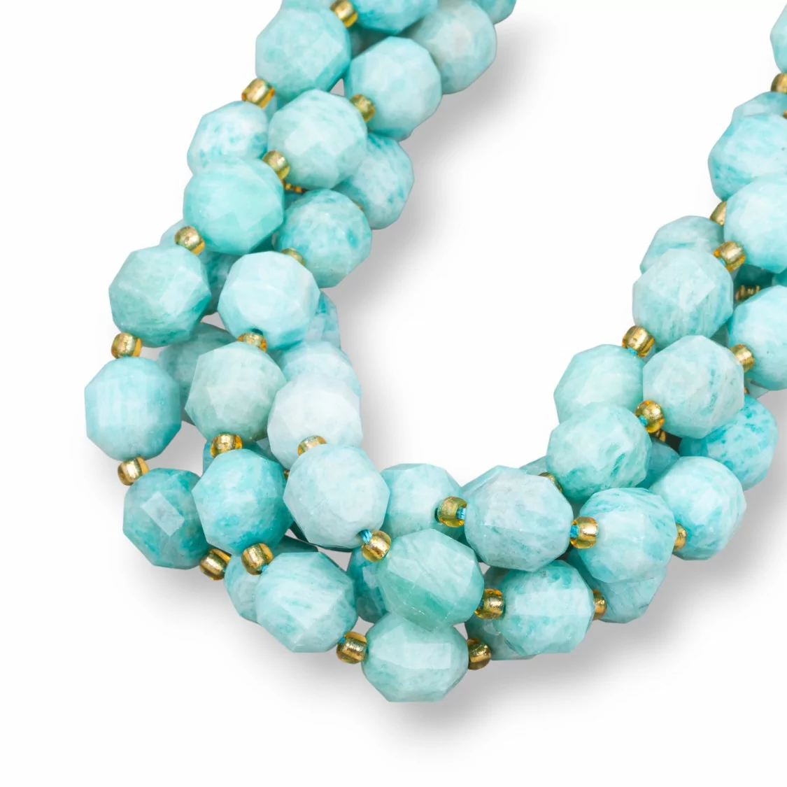 Amazzonite Ball Taglio Cilindrico Sfaccettato 9x10mm-AMAZONITE CLASSICA | Worldofjewel.com